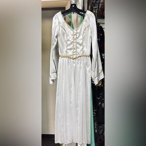 Elegant White and Gold Women's Dress